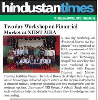 Hindustan Times coverage of Market Credo financial market workshop